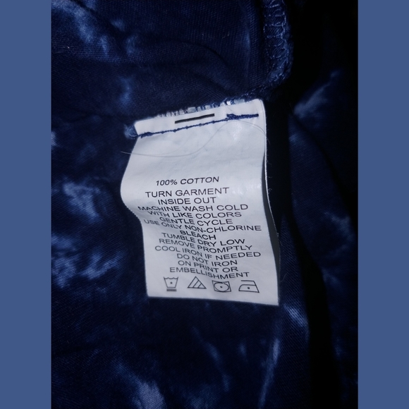 🔥Dereon Jeans Beyonce tie dye acid wash blue gold fitted shirt - Picture 4 of 5